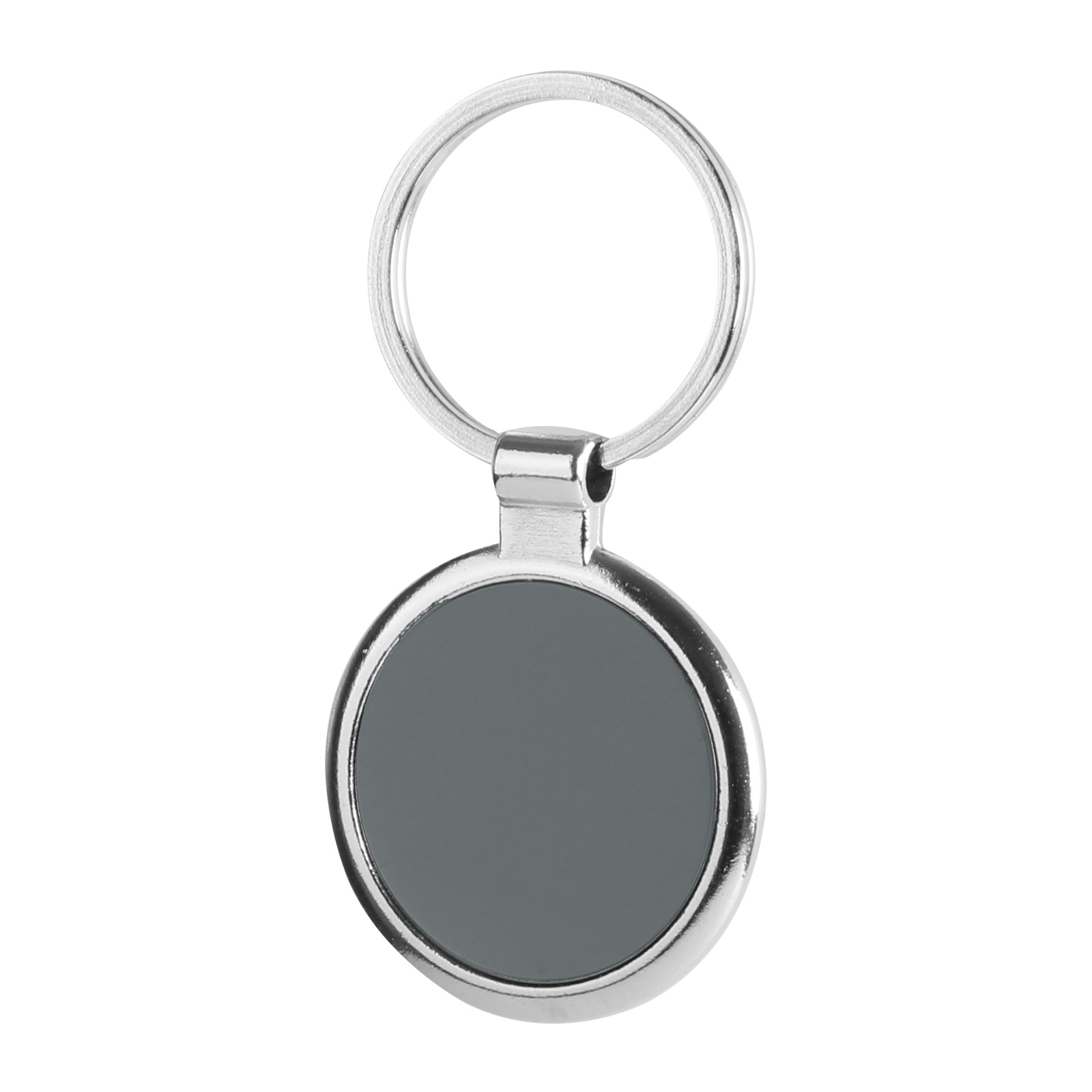 Yuvarlak Gri Tek Yön Metal Anahtarlık